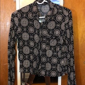 forever 21 black paisley print top